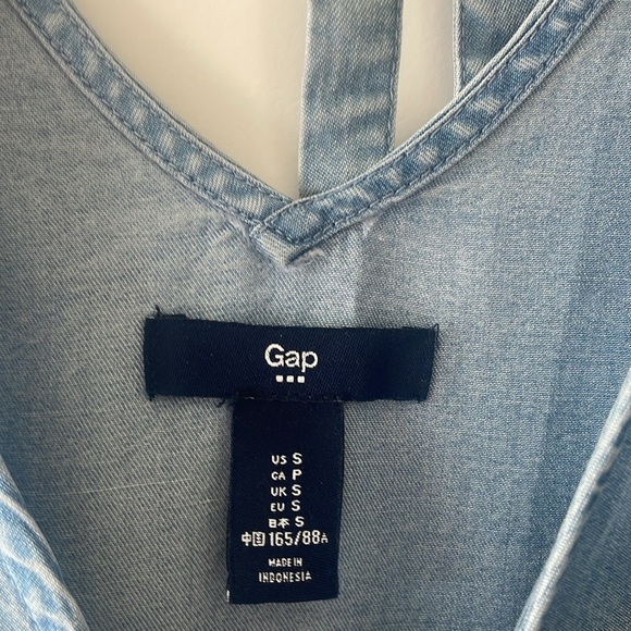 GAP Size Small Denim Chambray Open-Back Dress - Picture 3 of 7